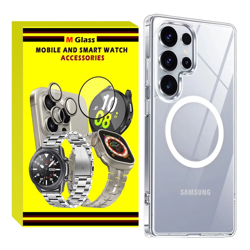 کاور ام‌گلس مدل Transparent Magsafe MG مناسب برای گوشی موبایل سامسونگ Galaxy S25 Ultra