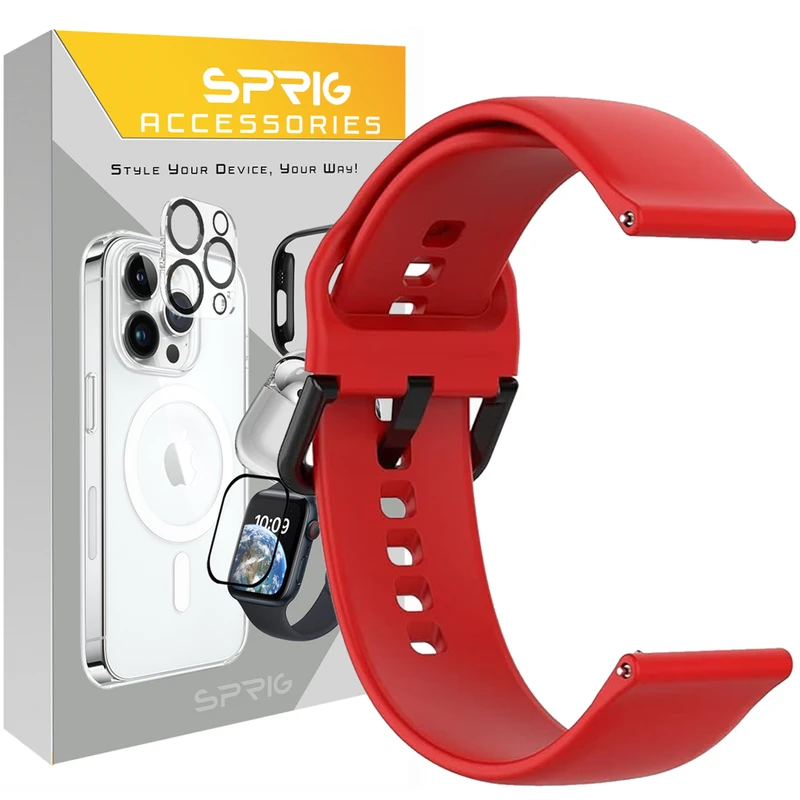 بند اسپریگ مدل Silicone SGK مناسب برای ساعت هوشمند سامسونگ Galaxy Watch 4 40mm / watch 4 44mm / Watch 5 40mm / Watch 5 44mm / Watch 6 40mm / Watch 6 44mm