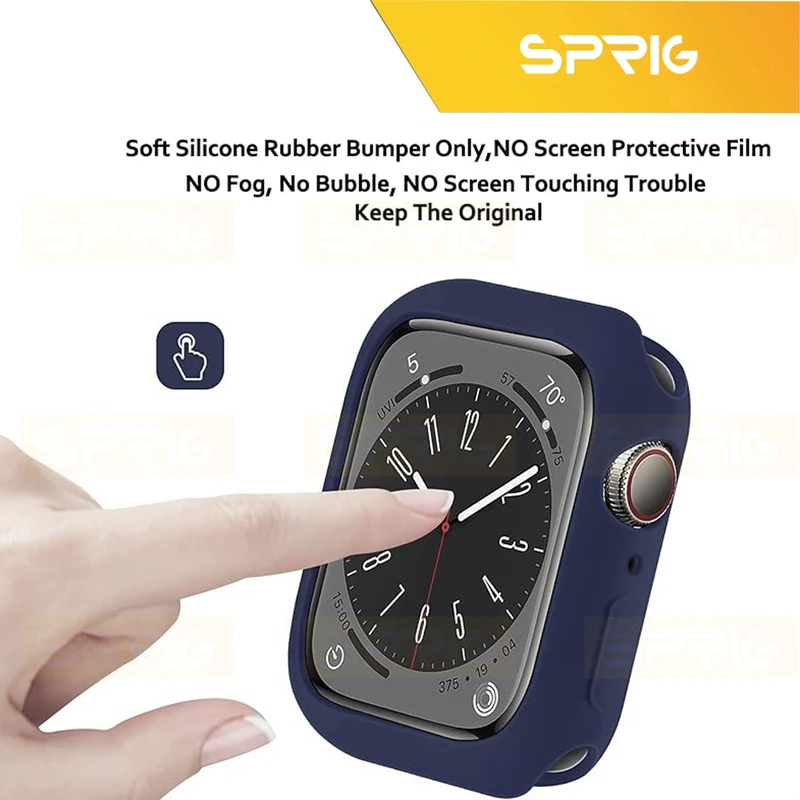 بند اسپریگ مدل Spig Protection مناسب برای اپل واچ سری 7/8/9 سایز 45 میلی متری به همراه کاور