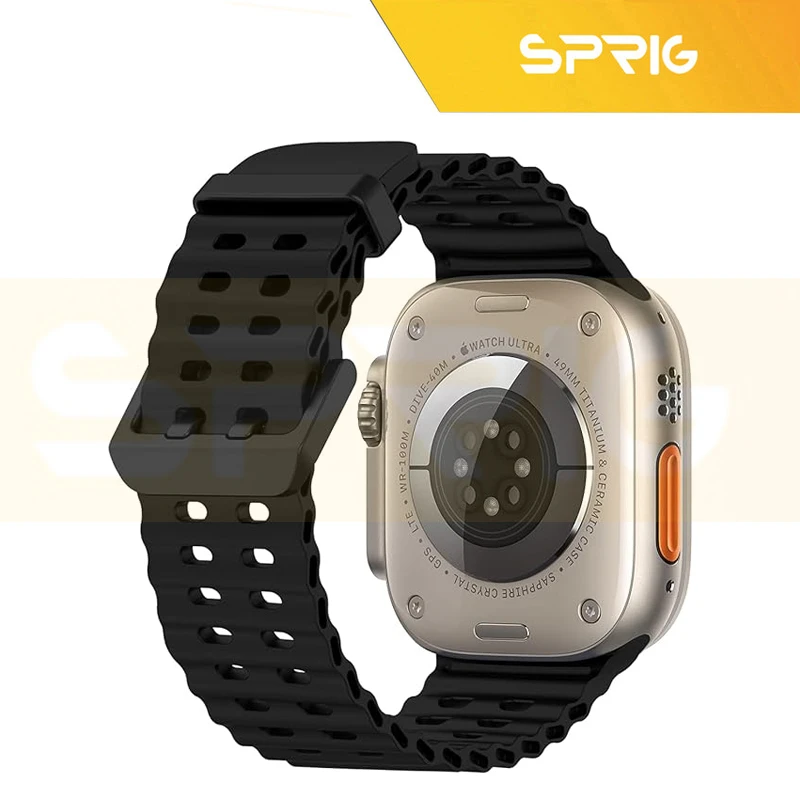 بند اسپریگ مدل Ocean BK Buckle مناسب برای ساعت هوشمند اپل Ultra / Ultra 2 49mm