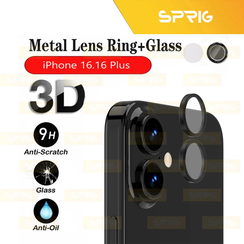 محافظ لنز دوربین اسپریگ مدل Metal Ring مناسب برای گوشی موبایل اپل iPhone 16 / 16 Plus