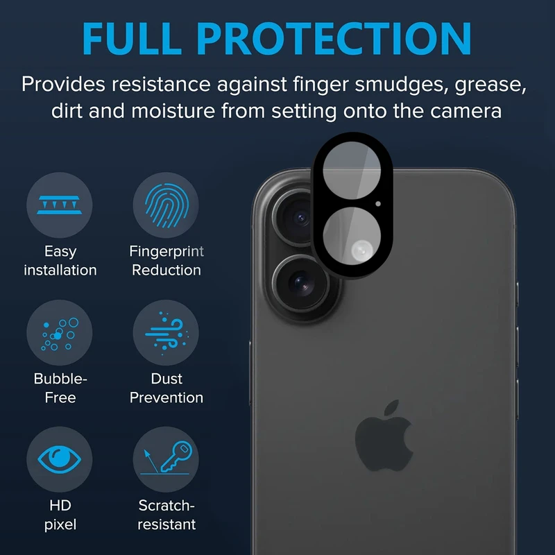 محافظ لنز دوربین گلستیک مدل Noir Glass GL مناسب برای گوشی موبایل اپل iPhone 16 / 16 Plus