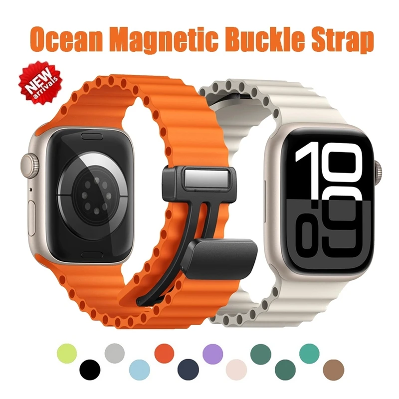 بند ام‌گلس مدل Ocean ORG MG مناسب برای اپل واچ سری 10 سایز 46 میلی متری