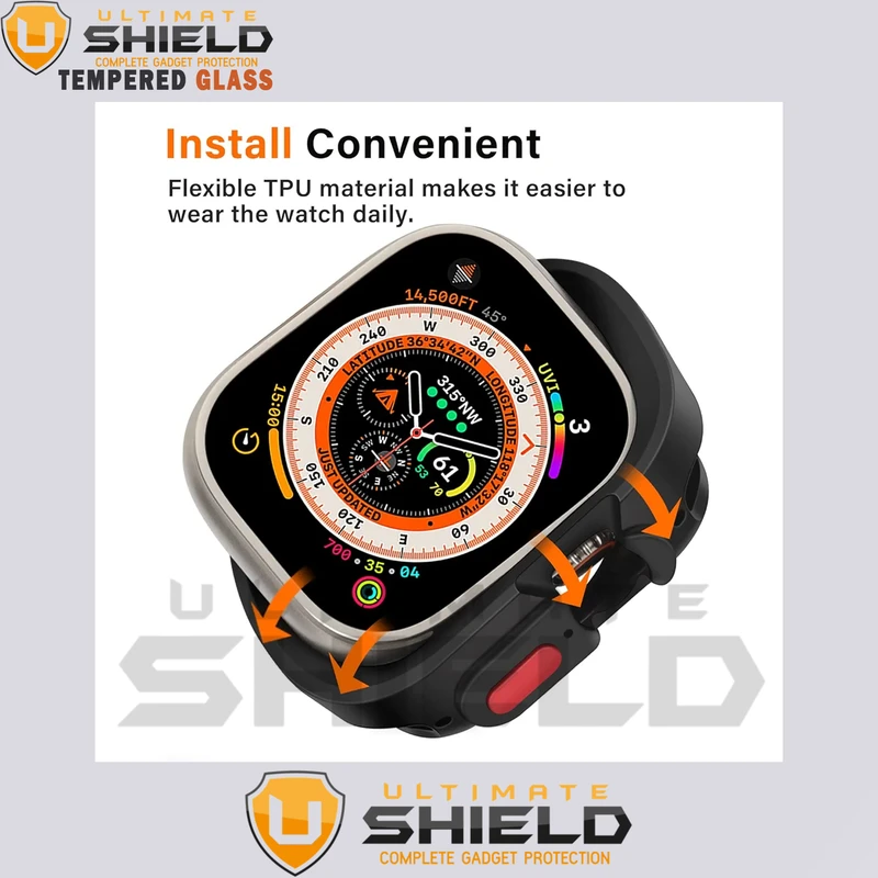 کاور آلتیمیت شیلد مدل SIC Armor UL مناسب برای اپل واچ Series SE 2022 Aluminum Case 44mm / SE 2021 Aluminum Case 44mm / Series 5 44mm / Series 6 44mm / SE 44mm به همراه محافظ صفحه نمایش