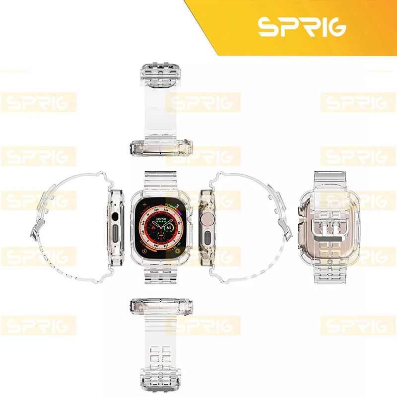 بند اسپریگ مدل Clear Shock مناسب برای اپل واچ Series SE 2022 Aluminum Case 40mm / SE 2021 Aluminum Case 40mm / Series 5 40mm / Series 6 40mm / Series 4 40mm