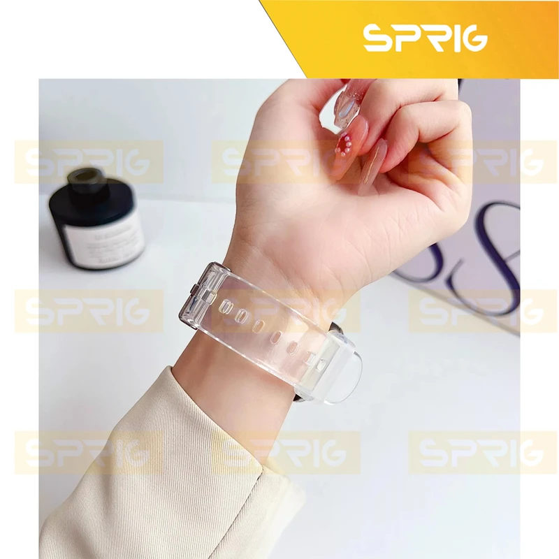 بند اسپریگ مدل Clear Silicone مناسب برای ساعت هوشمند ویرفیت  HK9 Ultra 2