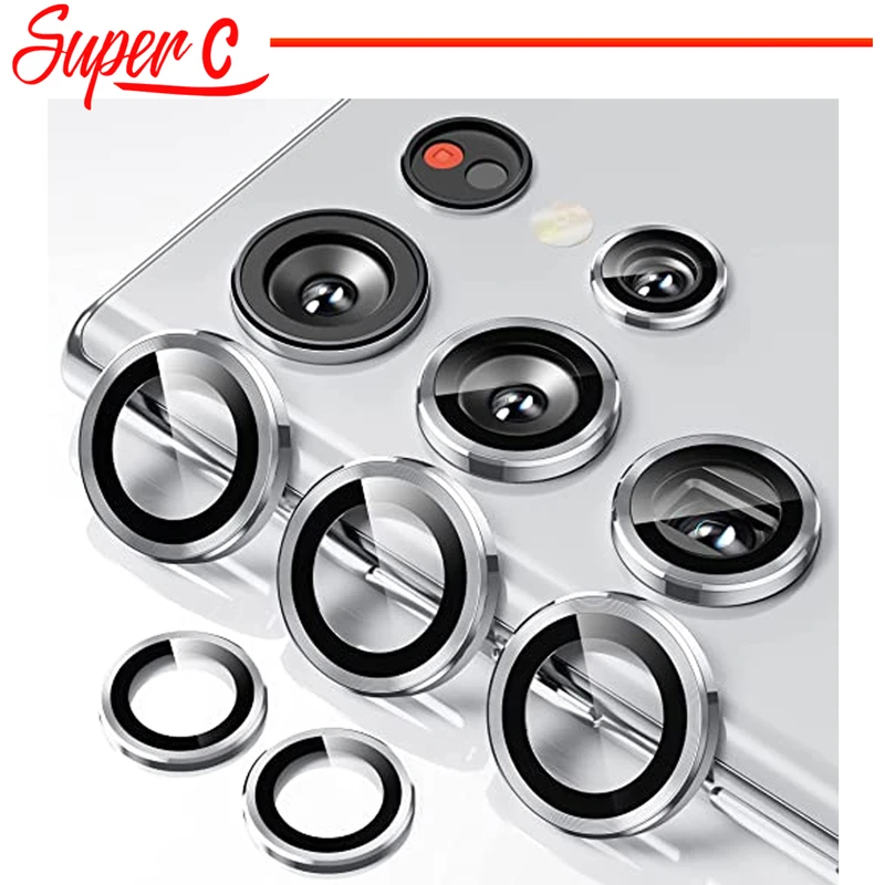 محافظ لنز دوربین سوپرسی مدل Ring Metal مناسب برای گوشی موبایل سامسونگ Galaxy S23 Ultra