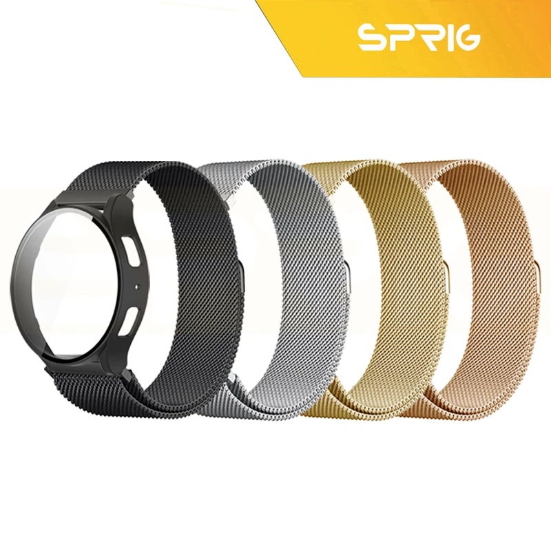 بند اسپریگ مدل Milanese SP Guard مناسب برای ساعت هوشمند سامسونگ Galaxy Watch 4 Classic 46mm به همراه کاور
