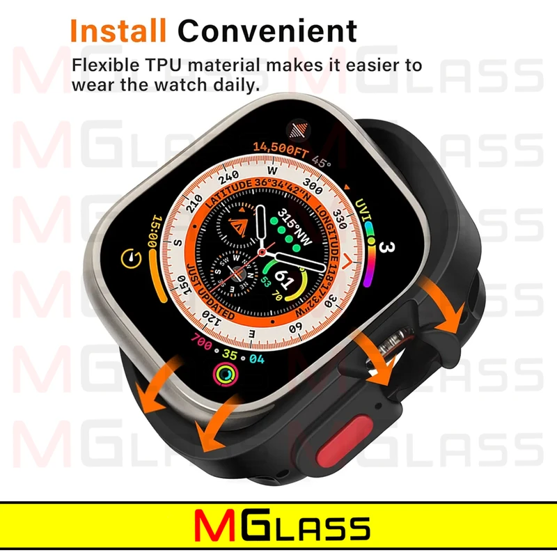 کاور ام‌گلس مدل SIC Armor MG مناسب برای اپل واچ Ultra / Ultra 2 49mm به همراه محافظ صفحه نمایش