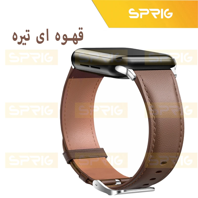بند اسپریگ مدل Leather GIN مناسب برای اپل واچ سری Se/1/2/3/4/5/6/7/8/9/Ultra/Ultra2 سایز 42/44/45 میلی متری