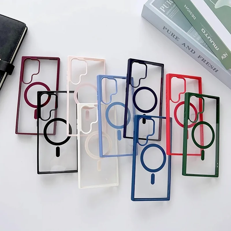کاور ام‌گلس مدل Magsafe Border MG مناسب برای گوشی موبایل سامسونگ Galaxy S24 Ultra