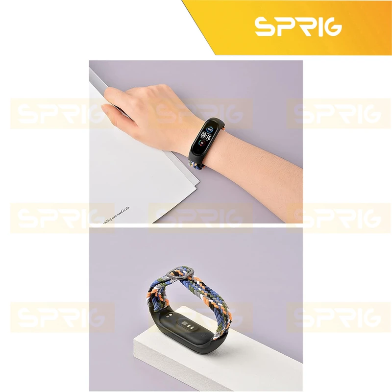 بند اسپریگ مدل Braided Dual Color مناسب برای ساعت هوشمند شیائومی Mi band 7