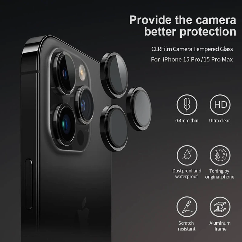 محافظ لنز دوربین نایت مدل Ring Metal KT مناسب برای گوشی موبایل اپل iPhone 16 Pro / 16 Pro Max