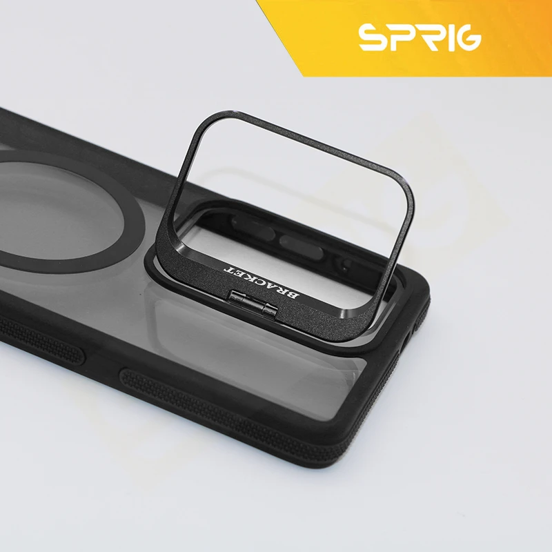 کاور اسپریگ مدل STND Bracket Ring مناسب برای گوشی موبایل سامسونگ Galaxy S25 Ultra به همراه محافظ لنز دوربین