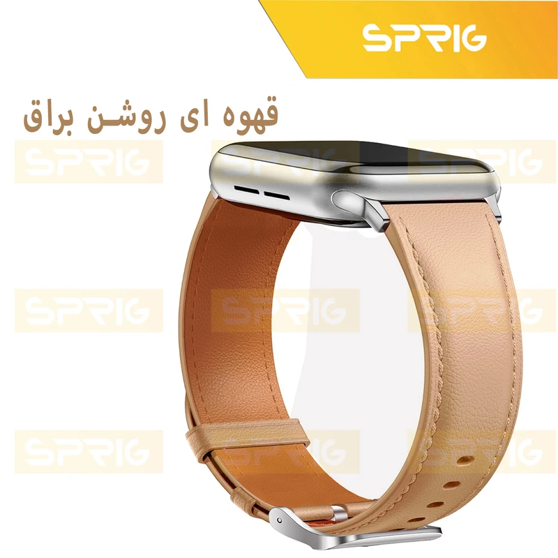 بند اسپریگ مدل Leather GIN مناسب برای اپل واچ Series SE 2022 Aluminum Case 44mm / SE 2021 Aluminum Case 44mm / Series 5 44mm / Series 6 44mm / SE 44mm