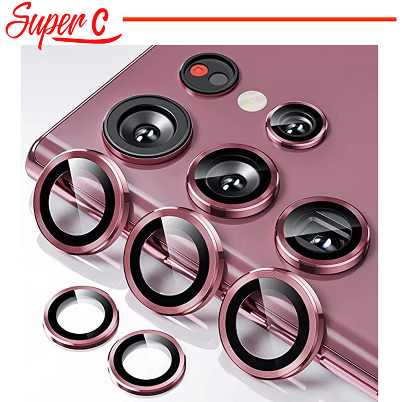 محافظ لنز دوربین سوپرسی مدل Ring Metal مناسب برای گوشی موبایل سامسونگ Galaxy S23 Ultra