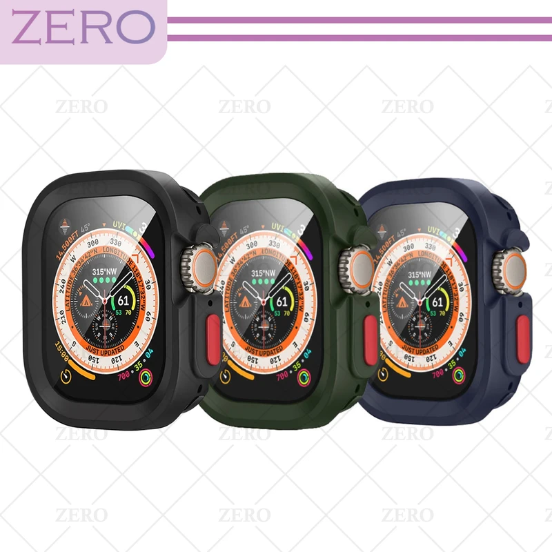 کاور زیرو مدل SIC Armor ZR مناسب برای اپل واچ Series 7 Aluminum 45mm / Series 8 Aluminum 45mm / Series 9 Aluminum 45mm به همراه محافظ صفحه نمایش