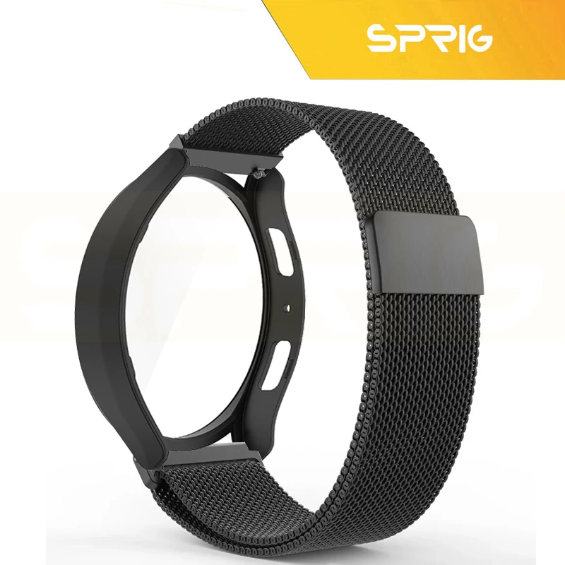 بند اسپریگ مدل Milanese SP Guard مناسب برای ساعت هوشمند سامسونگ Galaxy Watch 4 Classic 46mm به همراه کاور