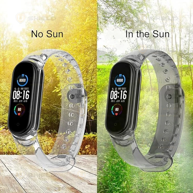 بند آلتیمیت شیلد مدل Clear Mix مناسب برای ساعت هوشمند شیائومی Mi Band 8 به همراه کاور