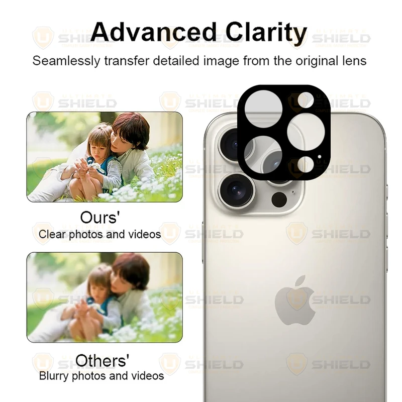محافظ لنز دوربین آلتیمیت شیلد مدل Noir Glass UL مناسب برای گوشی موبایل اپل iPhone 16 Pro / 16 Pro Max