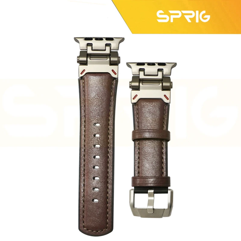بند اسپریگ مدل Leather AP مناسب برای ساعت هوشمند اپل Series 10 46mm