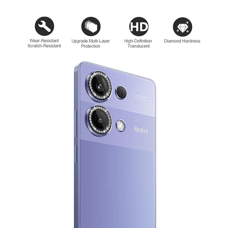 محافظ لنز دوربین رینگی زیرو مدل Ring-Diamond-ZR مناسب برای گوشی موبایل شیائومی Redmi Note 13 Pro 4G