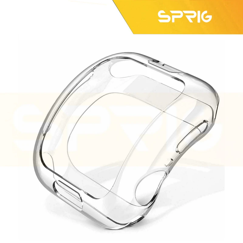 بند اسپریگ مدل Clear Silicone Protection مناسب برای اپل واچ سری 7/8/9 سایز 45mm به همراه کاور