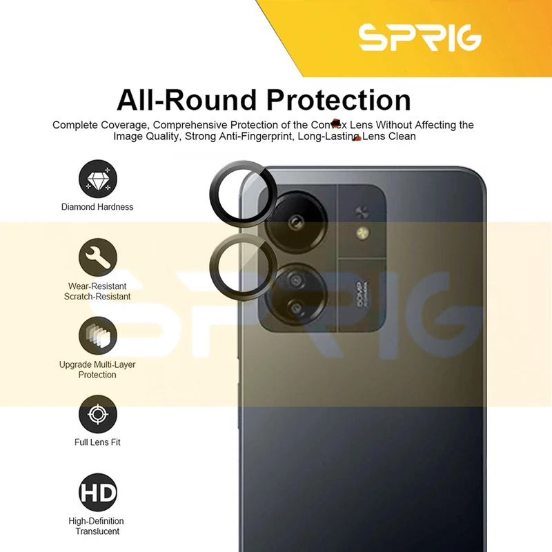 محافظ لنز دوربین اسپریگ مدل Ring Metal مناسب برای گوشی موبایل شیائومی Redmi 13C