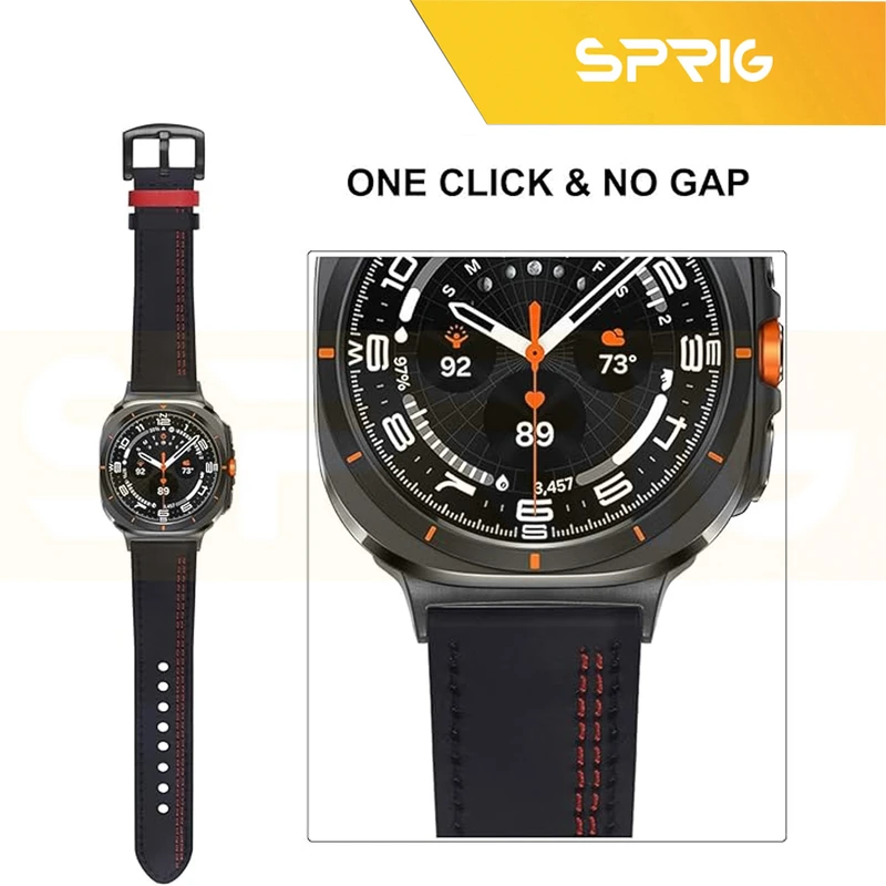 بند اسپریگ مدل Leather ORIGI مناسب برای ساعت هوشمند سامسونگ Galaxy Watch 7 Ultra 47mm