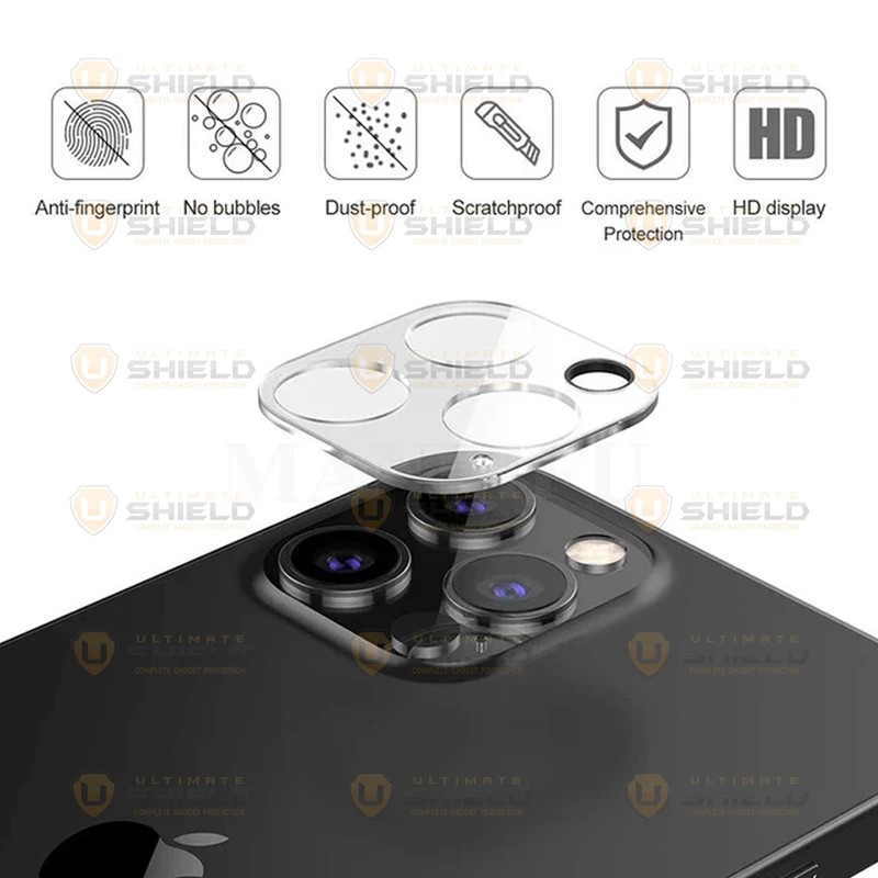 محافظ لنز دوربین شیشه‌ای آلتیمیت شیلد مدل Glass 3D UL مناسب برای گوشی موبایل اپل Iphone 12 Pro Max