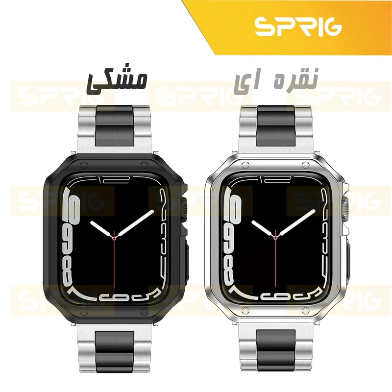 بند اسپریگ مدل 3Bead SLV-BK مناسب برای اپل واچ Ultra / Ultra 2 49mm به همراه کاور