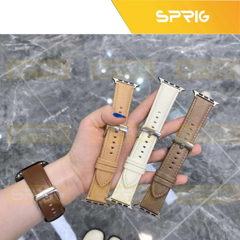 بند اسپریگ مدل Leather GIN مناسب برای اپل واچ سری Se/1/2/3/4/5/6/7/8/9/Ultra/Ultra2 سایز 42/44/45 میلی متری