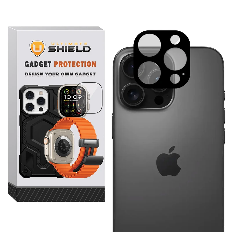 محافظ لنز دوربین آلتیمیت شیلد مدل Noir Glass UL مناسب برای گوشی موبایل اپل iPhone 16 Pro / 16 Pro Max