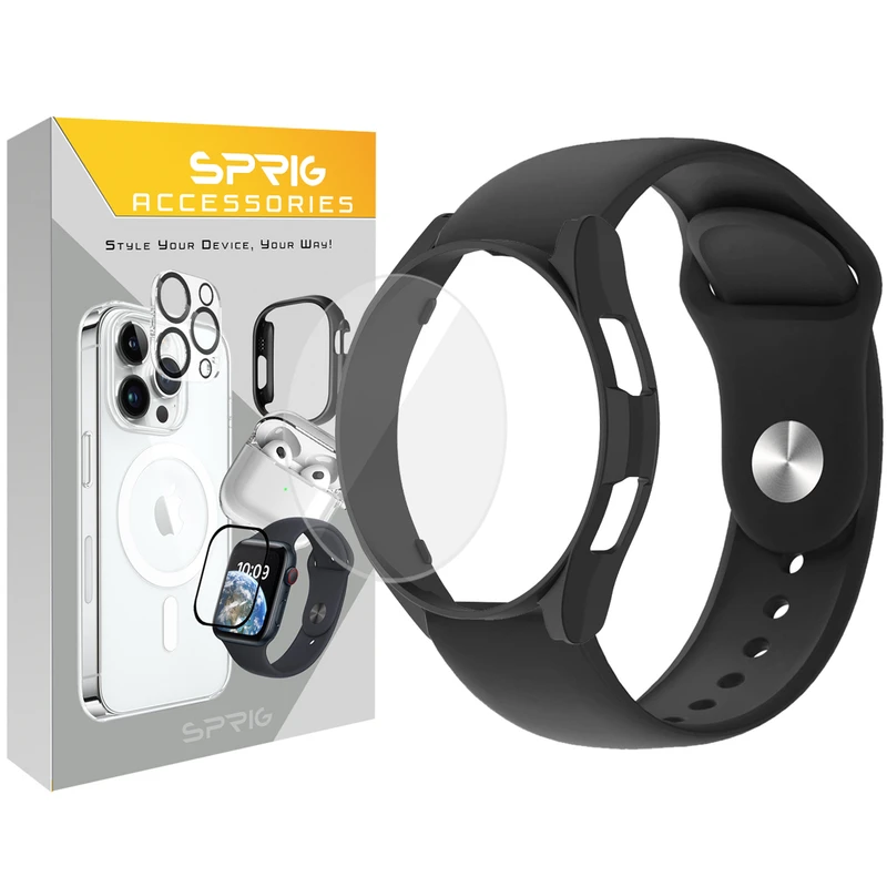بند اسپریگ مدل Sic-Guard مناسب برای ساعت هوشمند سامسونگ Galaxy Watch 4 Classic 46mm به همراه کاور