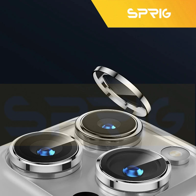 محافظ لنز دوربین اسپریگ مدل Ring Metal Luxury مناسب برای گوشی موبایل اپل Iphone 16 Pro / 16 Pro max