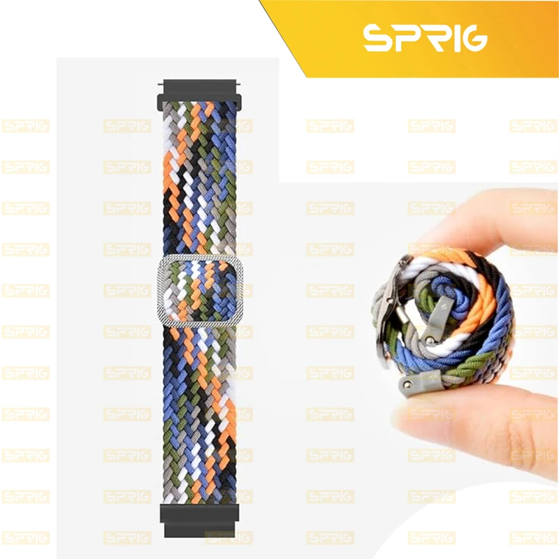 بند اسپریگ مدل Braided Colors Solo مناسب برای ساعت هوشمند سامسونگ Galaxy Watch 4/5/6 سایز 40/43/44/46/47 میلی متری