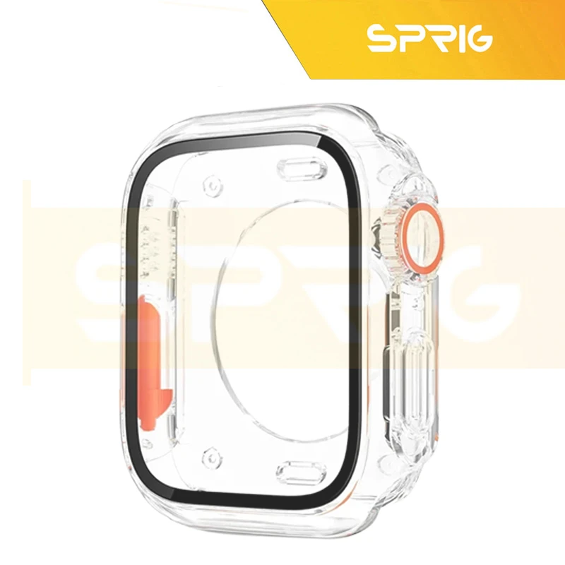 بند اسپریگ مدل 360-Clear Ultra Design مناسب برای اپل واچ Series 8 45mm / Series 7 45mm / Series 9 45mm به همراه کاور