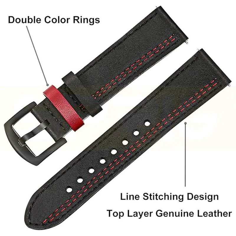 بند اسپریگ مدل Leather ORIGI مناسب برای ساعت هوشمند سامسونگ Galaxy Watch 4/5/6/7/FE سایز 40/43/44/46/47 میلی متری