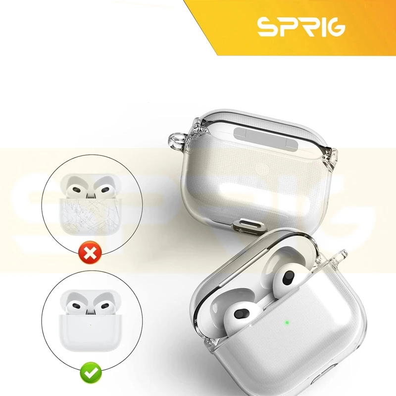 کاور اسپریگ مدل Hard Clear مناسب برای کیس اپل ایرپاد Airpod Pro