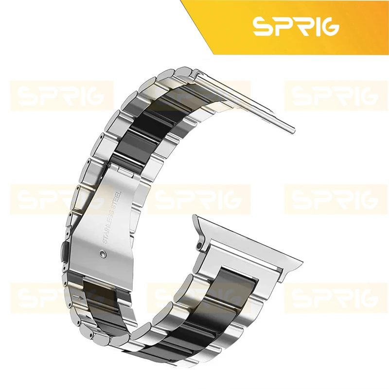بند اسپریگ مدل 3Bead SLV-BK مناسب برای اپل واچ سری 7/8/9 سایز 45 میلی متری به همراه کاور