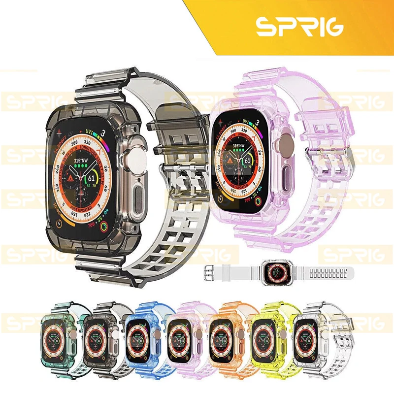 بند اسپریگ مدل Clear Shock مناسب برای اپل واچ Series 7 Aluminum 41mm / Series 8 Aluminum 41mm / Series 9 Aluminum 41mm