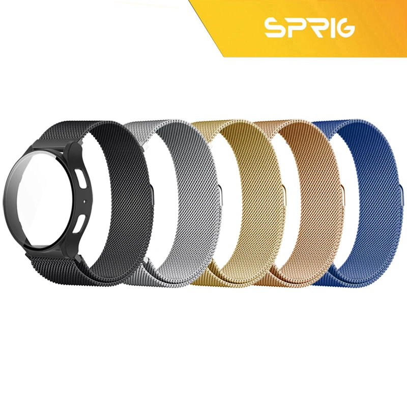 بند اسپریگ مدل Milanese SP Guard مناسب برای ساعت هوشمند سامسونگ Galaxy Watch 4 Classic 46mm به همراه کاور