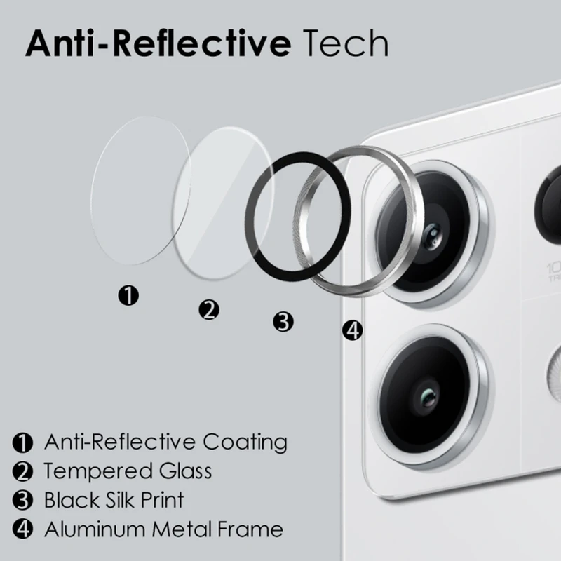 محافظ لنز دوربین رینگی ام‌گلس مدل Ring Protector مناسب برای گوشی موبایل شیائومی Redmi Note 13 5G
