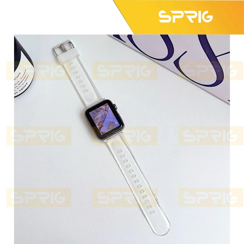 بند اسپریگ مدل Clear Silicone مناسب برای اپل واچ 42 / 44 / 45 / 49 میلی متری