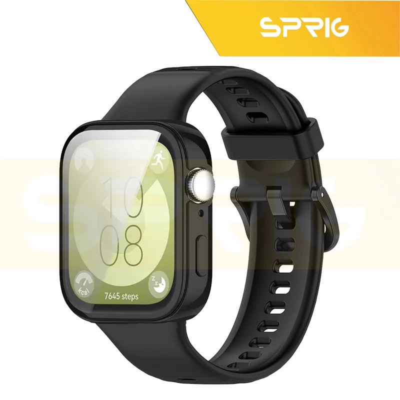 بند اسپریگ مدل SGK Silic Guard مناسب برای ساعت هوشمند هوآوی FIT 3 به همراه کاور