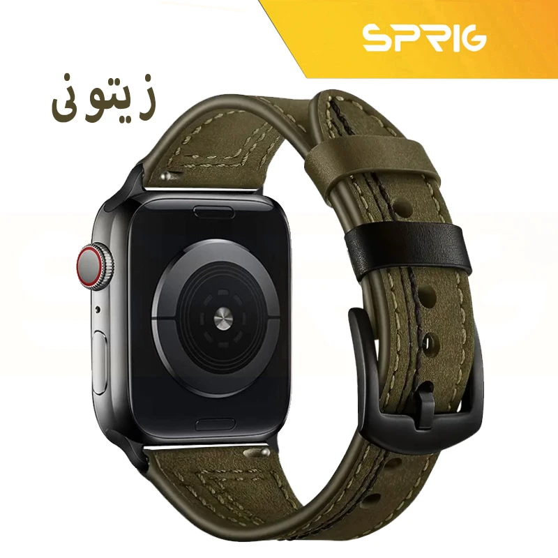 بند اسپریگ مدل Leather ORIGI مناسب برای ساعت هوشمند اپل Series 10 46mm
