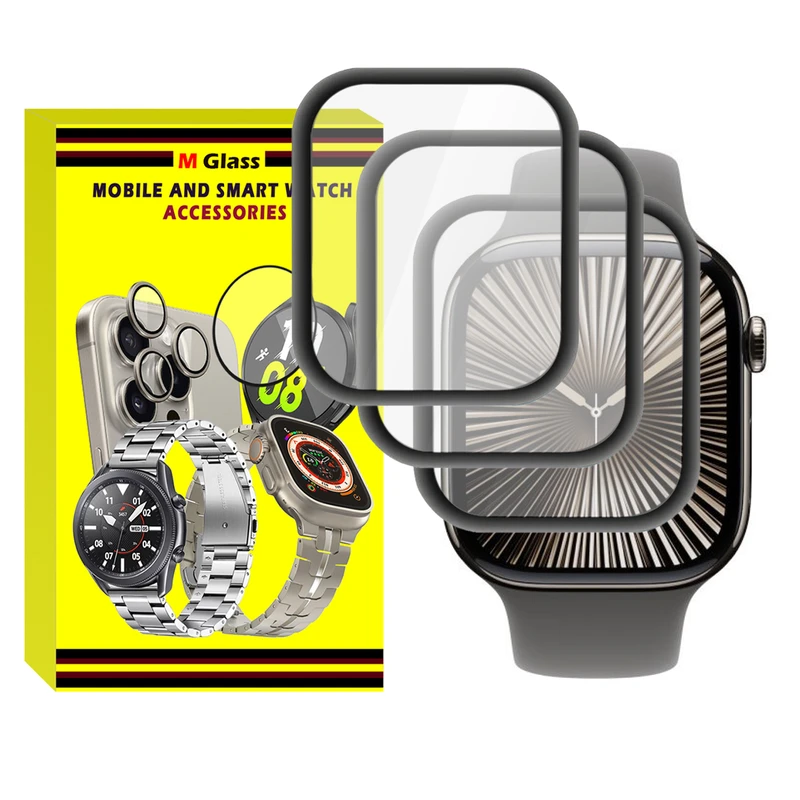 محافظ صفحه نمایش نانو ام‌گلس مدل Pmma-MG مناسب برای اپل واچ Series 10 42mm بسته سه عددی