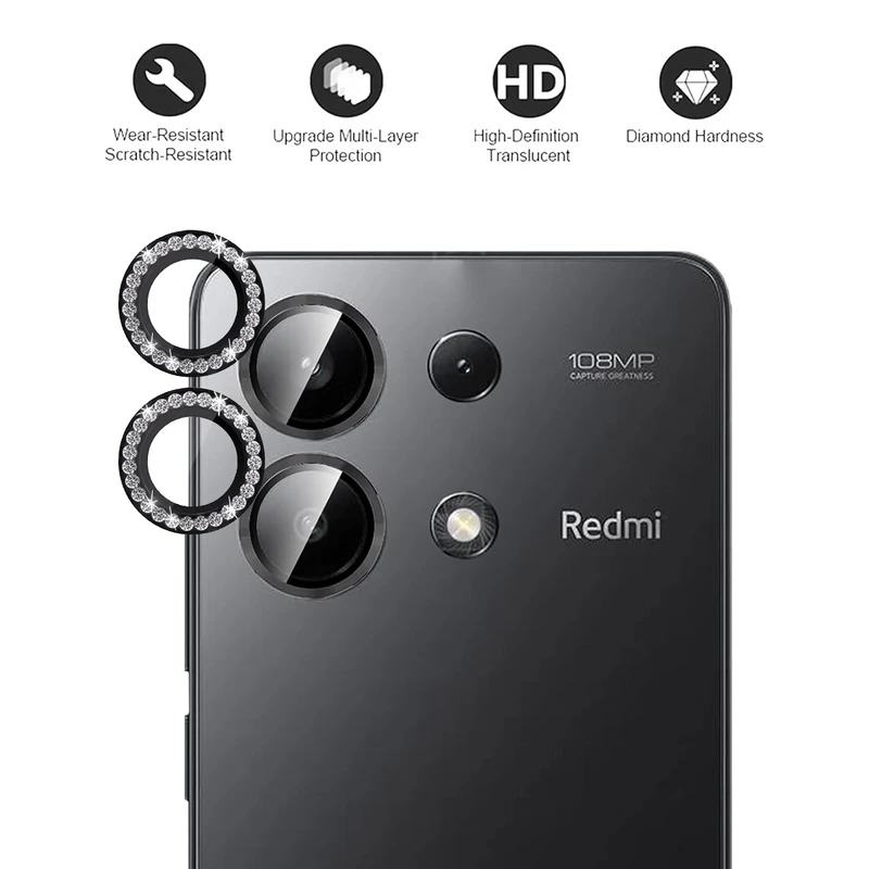 محافظ لنز دوربین رینگی زیرو مدل Ring-Diamond-ZR مناسب برای گوشی موبایل شیائومی Redmi Note 13 4G