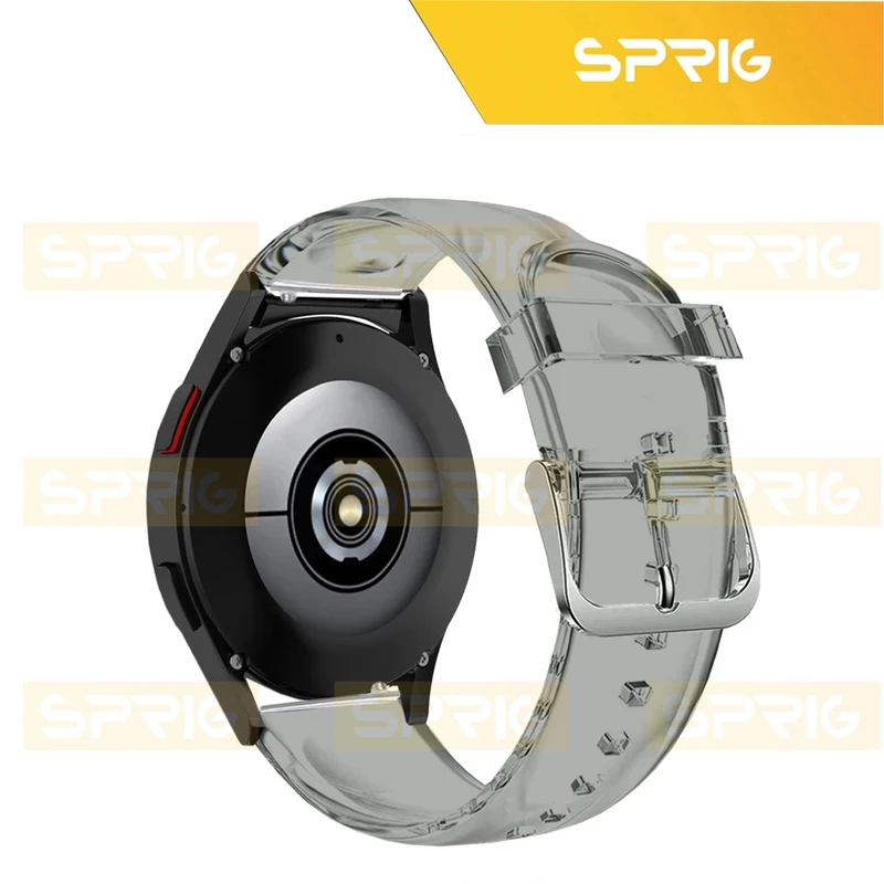 بند اسپریگ مدل Clear Silicone مناسب برای ساعت هوشمند سامسونگ Galaxy Watch 4 40mm /44mm /Classic 42mm /Classic 46mm / Watch 5 40mm / 44mm / 45mm / Watch 6 40mm / 44mm / Classic 43mm / Classic 