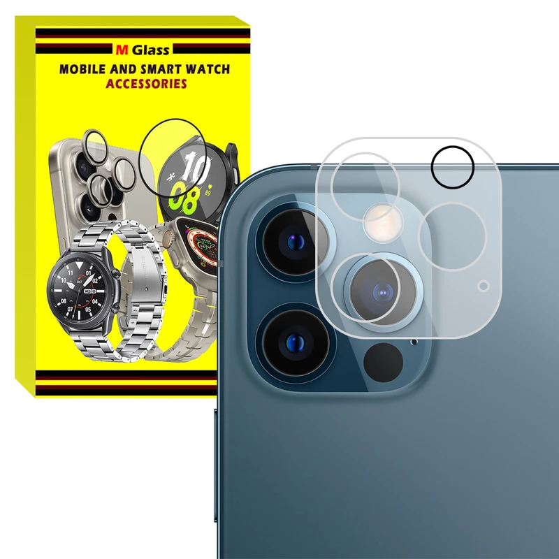 محافظ لنز دوربین شیشه‌ای ام‌گلس مدل Glass 3D MG مناسب برای گوشی موبایل اپل Iphone 12 Pro